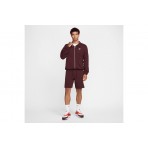 Nike Club Ανδρική Πλεκτή Ζακέτα Μπορντό