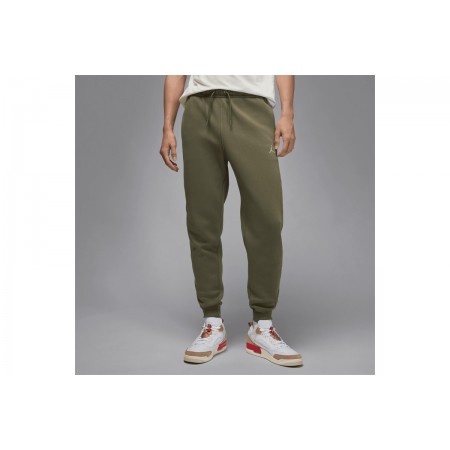 Jordan Brooklyn Fleece Ανδρικό Παντελόνι Φόρμας Χακί