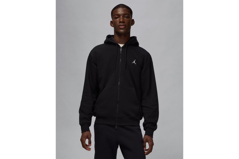 Jordan Brooklyn Fleece Ανδρική Ζακέτα με Κουκούλα Μαύρη