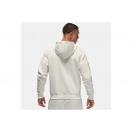 Jordan Brooklyn Fleece Ανδρική Ζακέτα με Κουκούλα Λευκή