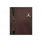Jordan Brooklyn Fleece Ανδρική Ζακέτα με Κουκούλα Καφέ