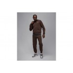 Jordan Brooklyn Fleece Ανδρική Ζακέτα με Κουκούλα Καφέ