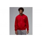 Jordan Brooklyn Fleece Ανδική Ζακέτα με Κουκούλα Κόκκινη