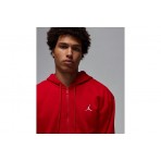 Jordan Brooklyn Fleece Ανδική Ζακέτα με Κουκούλα Κόκκινη