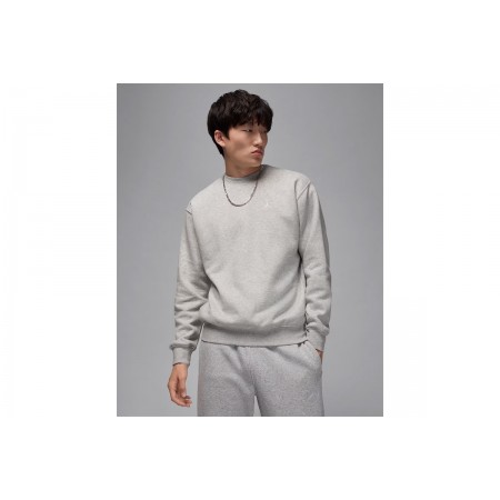Jordan Brooklyn Fleece Ανδική Μακρυμάνικη Μπλούζα Γκρι Ανοιχτό