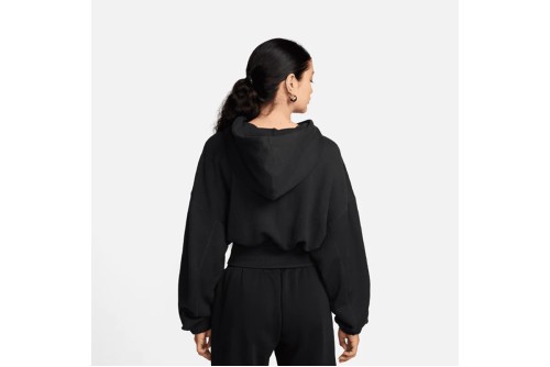 Nike Sportswear Cropped French Terry Hoodie Γυναικείο (FV7777 010)