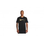 Nike Dri-FIT Graphic Ανδρικό Κοντομάνικο Αθλητικό T-Shirt Μαύρο
