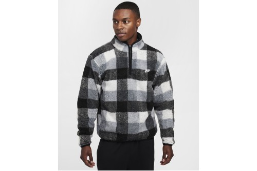 Nike Sportswear Club Winterized Sherpa Μπλούζα Fleece Με Φερμουάρ (FZ0896 010)