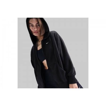 Nike Sportswear Phoenix Plush Γυναικεία Ζακέτα Με Κουκούλα Μαύρη