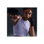 Nike Pro Dri-Fit Γυναικεία Αμάνικη Crop Top Μπλούζα Λιλά