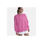 Nike Sportswear Phoenix Fleece Γυναικεία Μακρυμάνικη Μπλούζα Ροζ