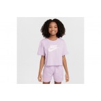 Nike Sportswear Παιδική Κοντομάνικη Crop Top Μπλούζα Λιλά
