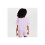 Nike Sportswear Παιδική Κοντομάνικη Crop Top Μπλούζα Λιλά