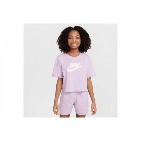 Nike Sportswear Παιδική Κοντομάνικη Crop Top Μπλούζα Λιλά