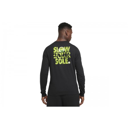 Nike Sportswear Club Ανδρική Μακρυμάνικη Μπλούζα Μαύρη