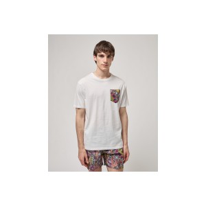 Gianni Lupo Patterened Chest Pocket T-Shirt Ανδρικό (GL658W WHITE)