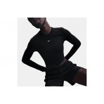 Nike Sportswear Chill Knit Γυναικείο Μακρυμάνικο Crop Top Μαύρο