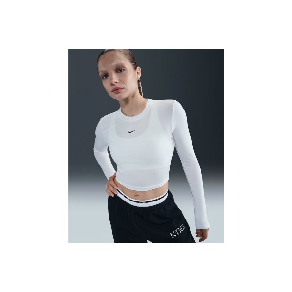 Nike Sportswear Chill Knit Crop Top Μακρυμάνικο Γυναικείο (HF5322 102)