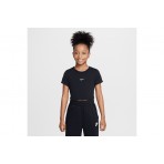 Nike Sportswear Παιδικό Κοντομάνικο Crop Top Μαύρο