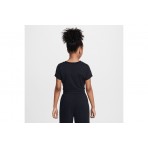 Nike Sportswear Παιδικό Κοντομάνικο Crop Top Μαύρο
