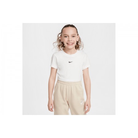 Nike Sportswear Παιδικό Κοντομάνικο Crop Top Λευκό
