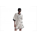 Nike Sportswear Street Γυναικείο Κοντομάνικο T-Shirt Εκρού, Πετρόλ