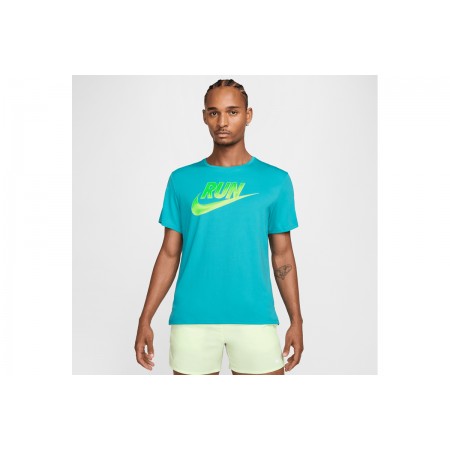 Nike Miler Run Energy Dri-FIT Ανδρικό Κοντομάνικο T-Shirt Τυρκουάζ