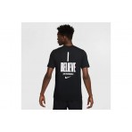 Nike Dri-FIT Running Ανδρικό Κοντομάνικο T-Shirt Μαύρο