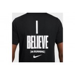Nike Dri-FIT Running Ανδρικό Κοντομάνικο T-Shirt Μαύρο
