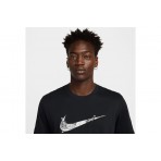 Nike Dri-FIT Running Ανδρικό Κοντομάνικο T-Shirt Μαύρο