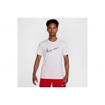 Nike Dri-FIT Running Ανδρικό Κοντομάνικο T-Shirt Λευκό