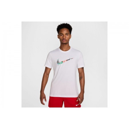 Nike Dri-FIT Running Ανδρικό Κοντομάνικο T-Shirt Λευκό