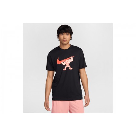 Nike Sportswear Ανδρικό Κοντομάνικο T-Shirt Μαύρο, Πορτοκαλί