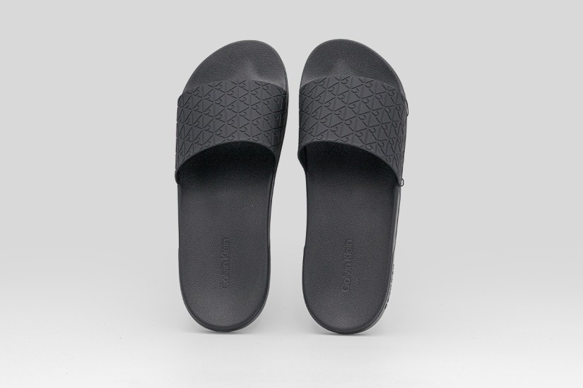 Calvin Klein Nemo Contoured Emblem Logo Sliders Ανδρικές Παντόφλες Μαύρες