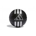 Adidas Performance 3 Stripes Rubber Mini Μπάλα Μπάσκετ Μαύρη, Ασημί