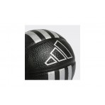 Adidas Performance 3 Stripes Rubber Mini Μπάλα Μπάσκετ Μαύρη, Ασημί