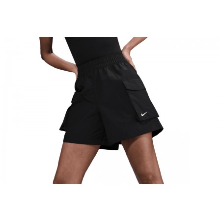 Nike Sportswear Essential Woven Cargo Γυναικείο Αθλητικό Σορτς Μαύρο