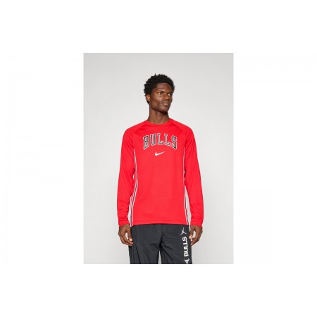 Nike Nba Chicago Bulls Μπλούζα Με Λαιμόκοψη Ανδρική 