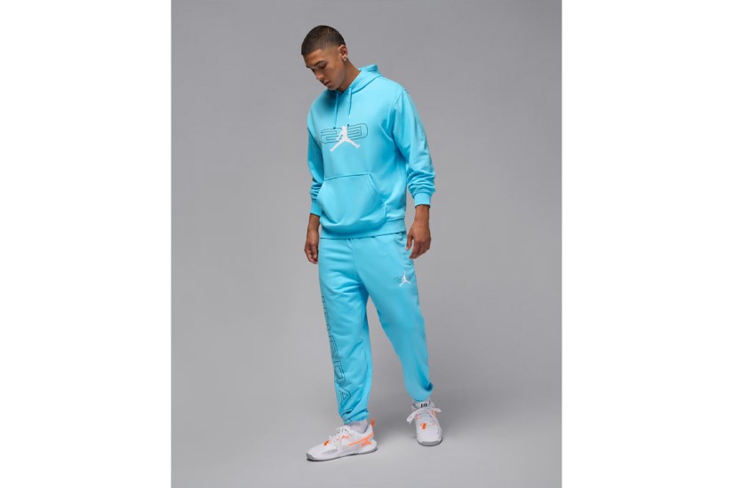 Jordan Sport Crossover Fleece Ανδρικό Φούτερ με Κουκούλα Γαλάζιο