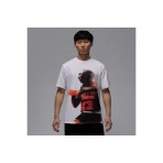 Jordan Sport Dri-Fit Ανδρικό Κοντομάνικο T-Shirt Λευκό, Μαύρο, Κόκκινο