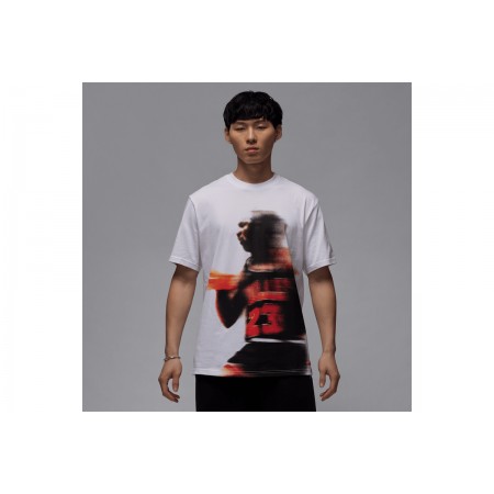 Jordan Sport Dri-Fit Ανδρικό Κοντομάνικο T-Shirt Λευκό, Μαύρο, Κόκκινο