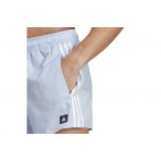 Adidas Performance 3-Stripes CLX Ανδρικό Μαγιό Σορτς Σιέλ, Λευκό