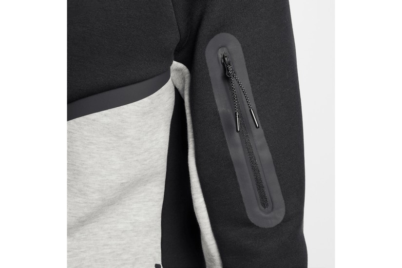 Nike Tech Fleece Windrunner Ανδρική Ζακέτα με Κουκούλα Μαύρη, Γκρι