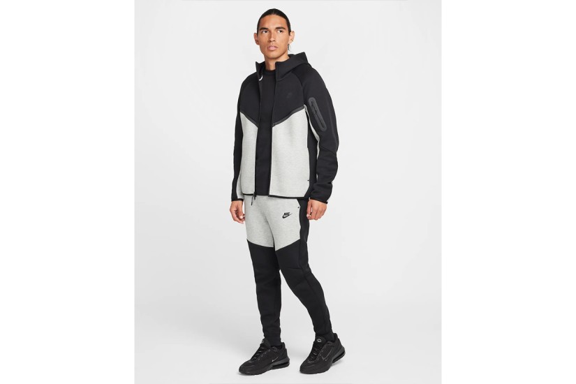 Nike Tech Fleece Ανδρικό Παντελόνι Φόρμας Μαύρο, Γκρι