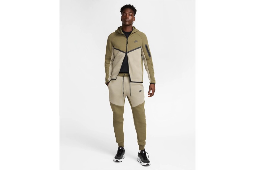 Nike Tech Fleece Ανδρικό Παντελόνι Φόρμας Χακί, Γκρι Ανοιχτό