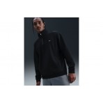 Nike Solo Swoosh Fleece Ανδρική Μακρυμάνικη Μπλούζα με Φερμουάρ Μαύρη