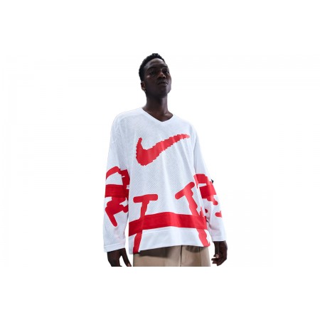 Nike Sportswear Club Hockey Jersey Ανδρική Μακρυμάνικη Μπλούζα Λευκή, Κόκκινη