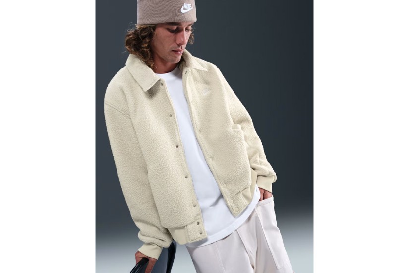 Nike Sportswear Club Fleece Coaches Ανδρικό Jacket Εκρού