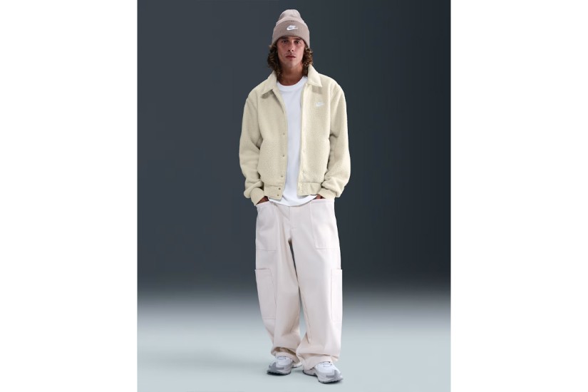 Nike Sportswear Club Fleece Coaches Ανδρικό Jacket Εκρού