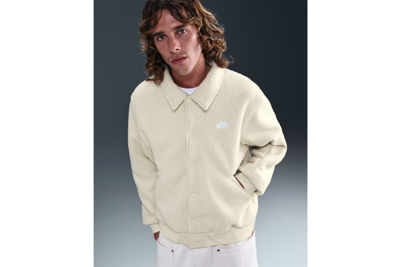 Nike Sportswear Club Fleece Coaches Ανδρικό Jacket Εκρού